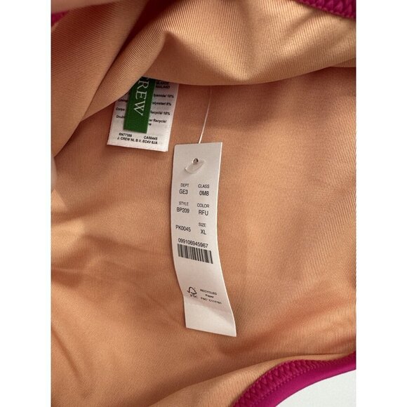 J. Crew Heritage 1989 High Leg Bikini Bottom Women XL Pink NEW Resortwear Beachy - Picture 4 of 7